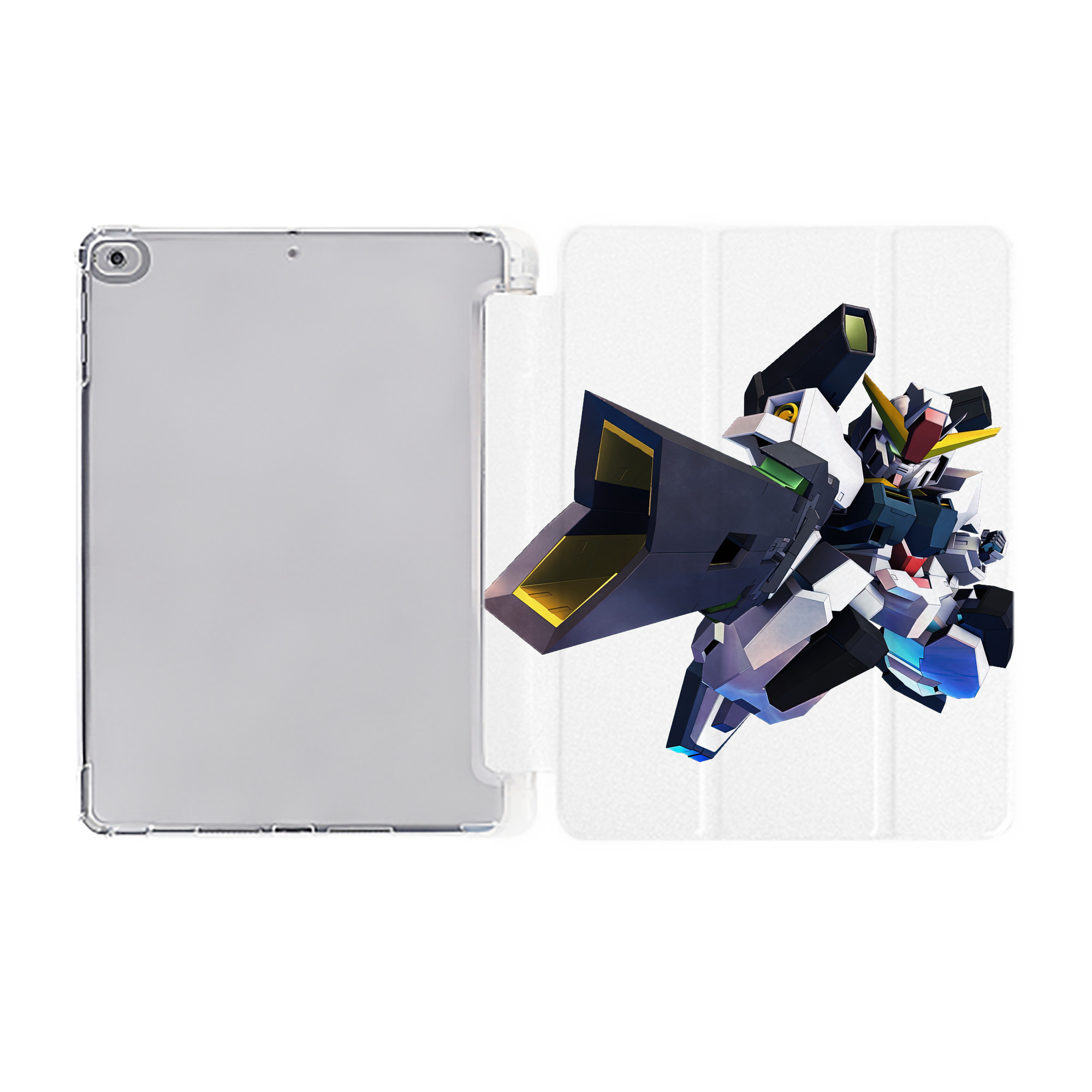 （画像用） 機動戦士ガンダム Mobile Suit Gundam IPad ケース ペン収納付き 三つ折りスタンド PUレザー×シリコン 対応機種9.5/10.5/10.9インチ